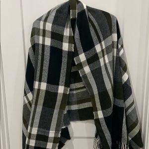 Olive green and black shawl